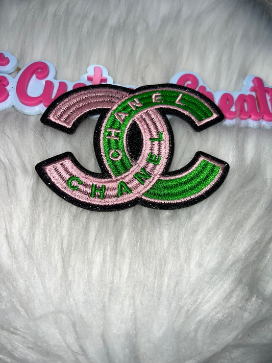 Pink & Green Embroidered Patch – Color Block Statement Patch AKA colors