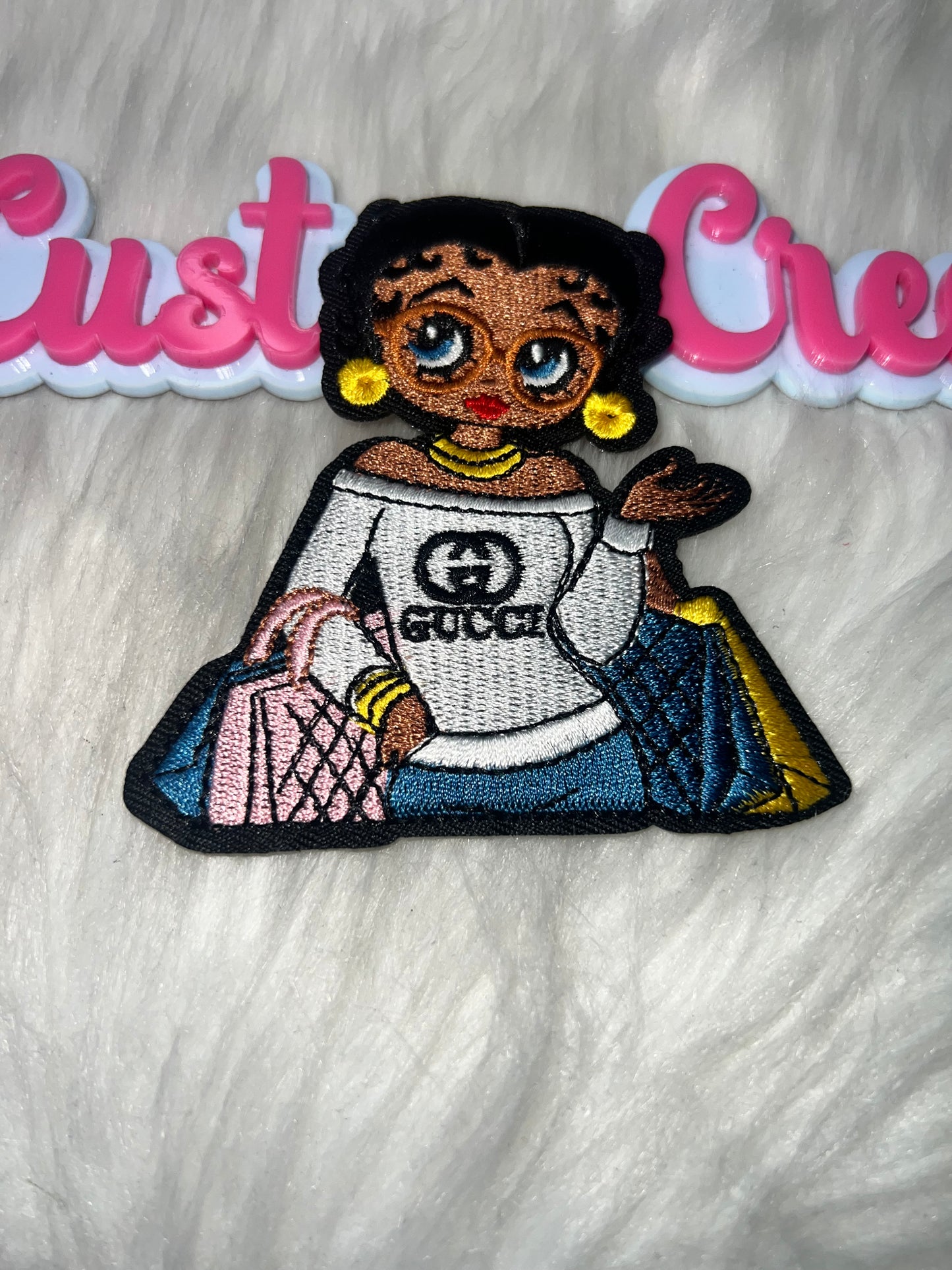 Shopping Girl Patch – Iron-On Patch for Hats, Jackets & DIY Crafts