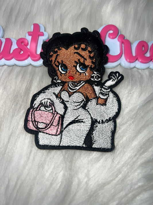 Glam Fashion Girl Patch – Iron-On Patch for Hats, Jackets & DIY Crafts