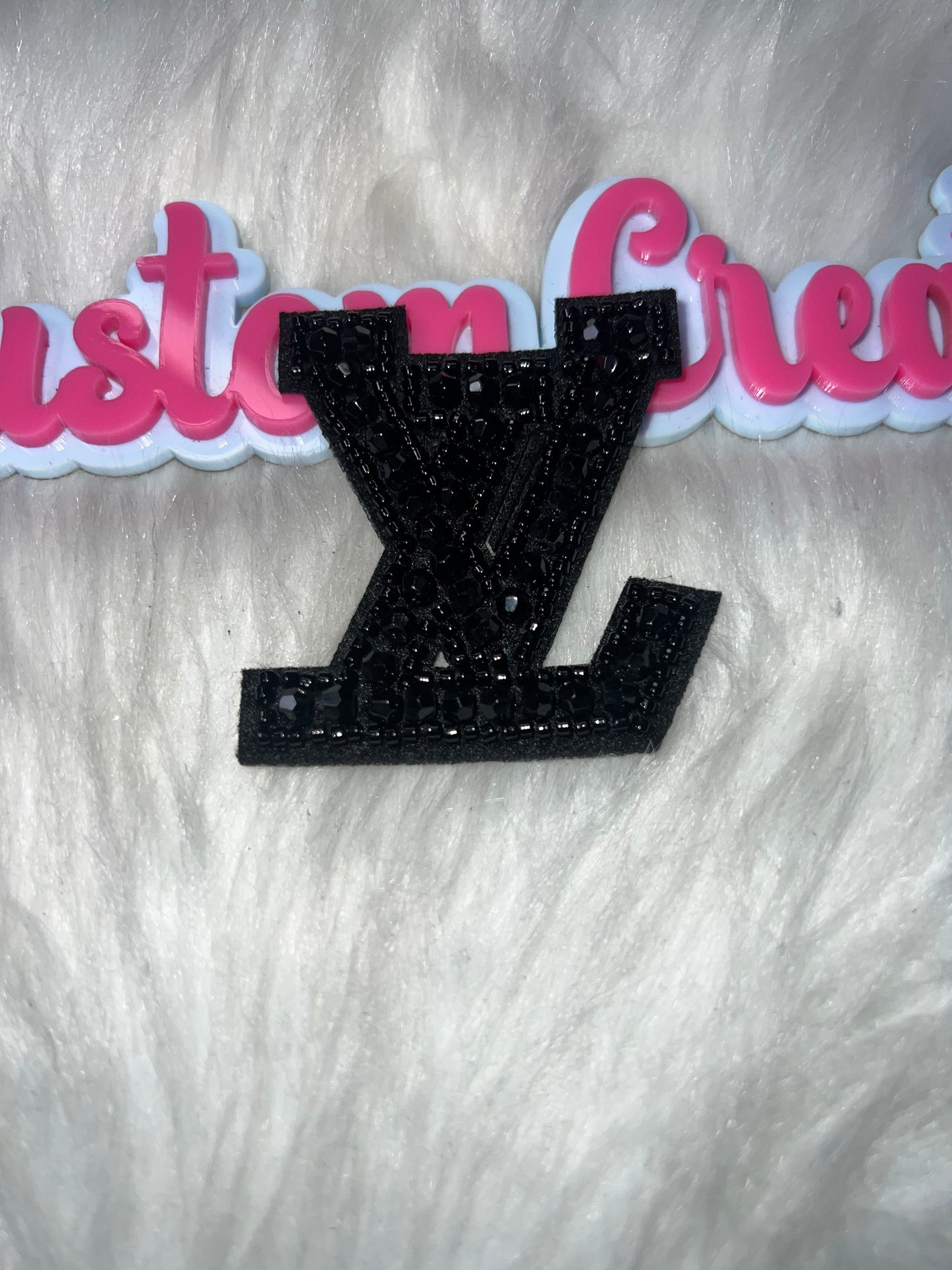 Black Bling Letter Statement Patch