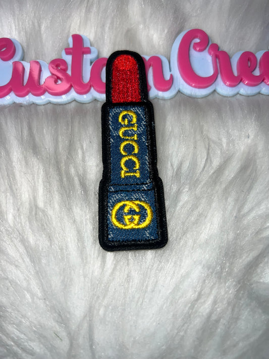 Denim Lipstick Fashion Iron-On Patch
