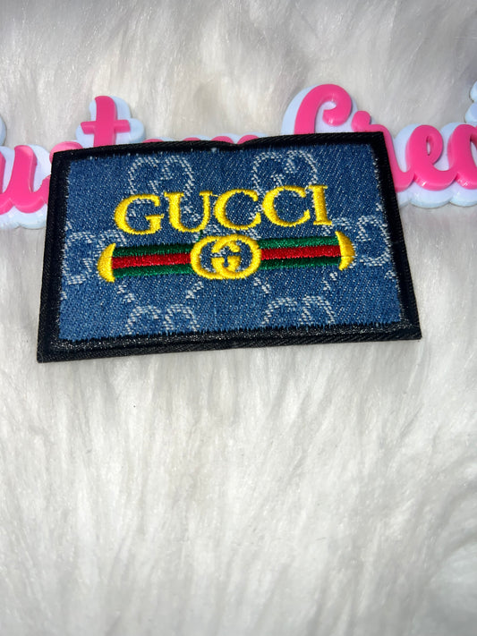 Denim Designer Stripe Style Iron-On Patch