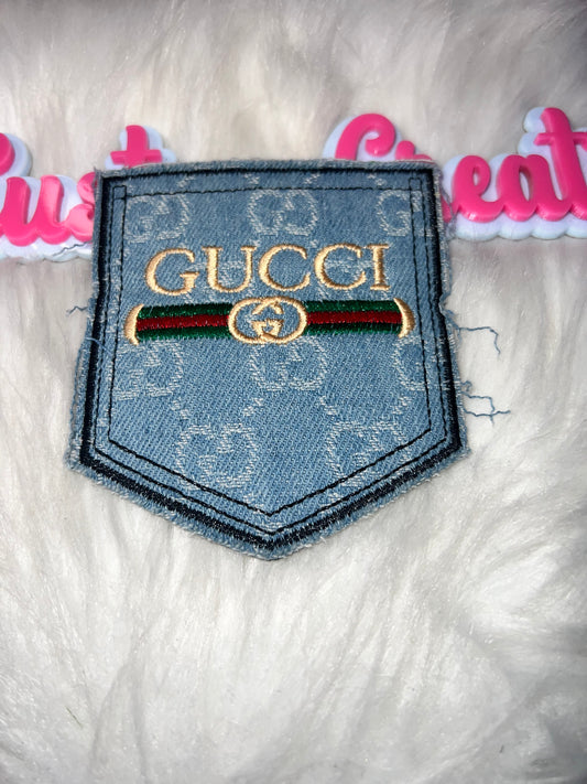 💙 Light Wash Monogram Pocket Patch (Iron-On)