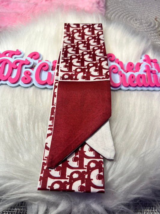 ❤️ Ruby Red Monogram Print Scarf