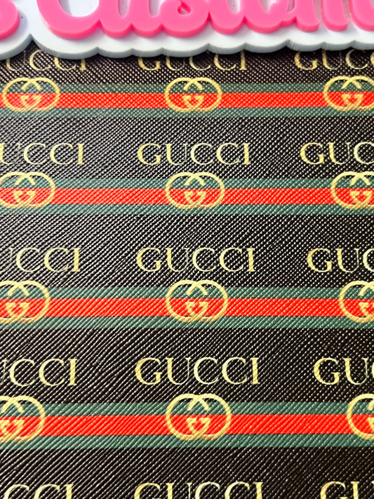 Black & Red Stripe Luxe Pattern Faux Leather Sheet