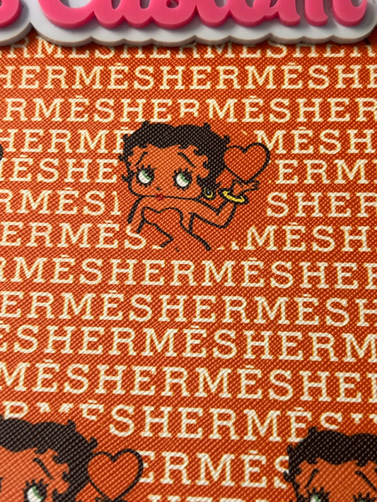 Orange Fashion Graphic Faux Leather Sheet