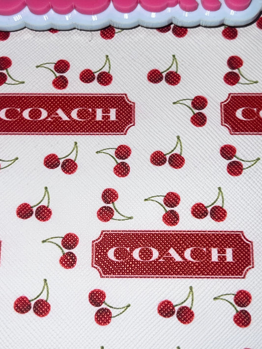 Cherry Red Luxe Pattern Faux Leather Sheet