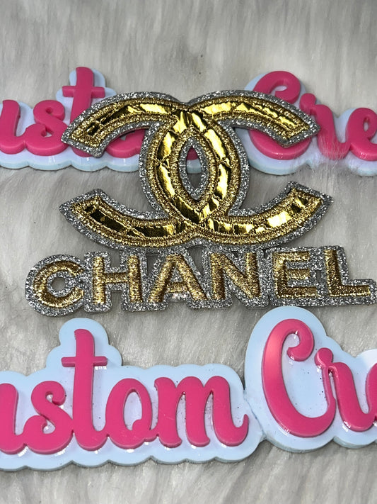 Metallic Gold Double Letter Glam Patch – Iron On