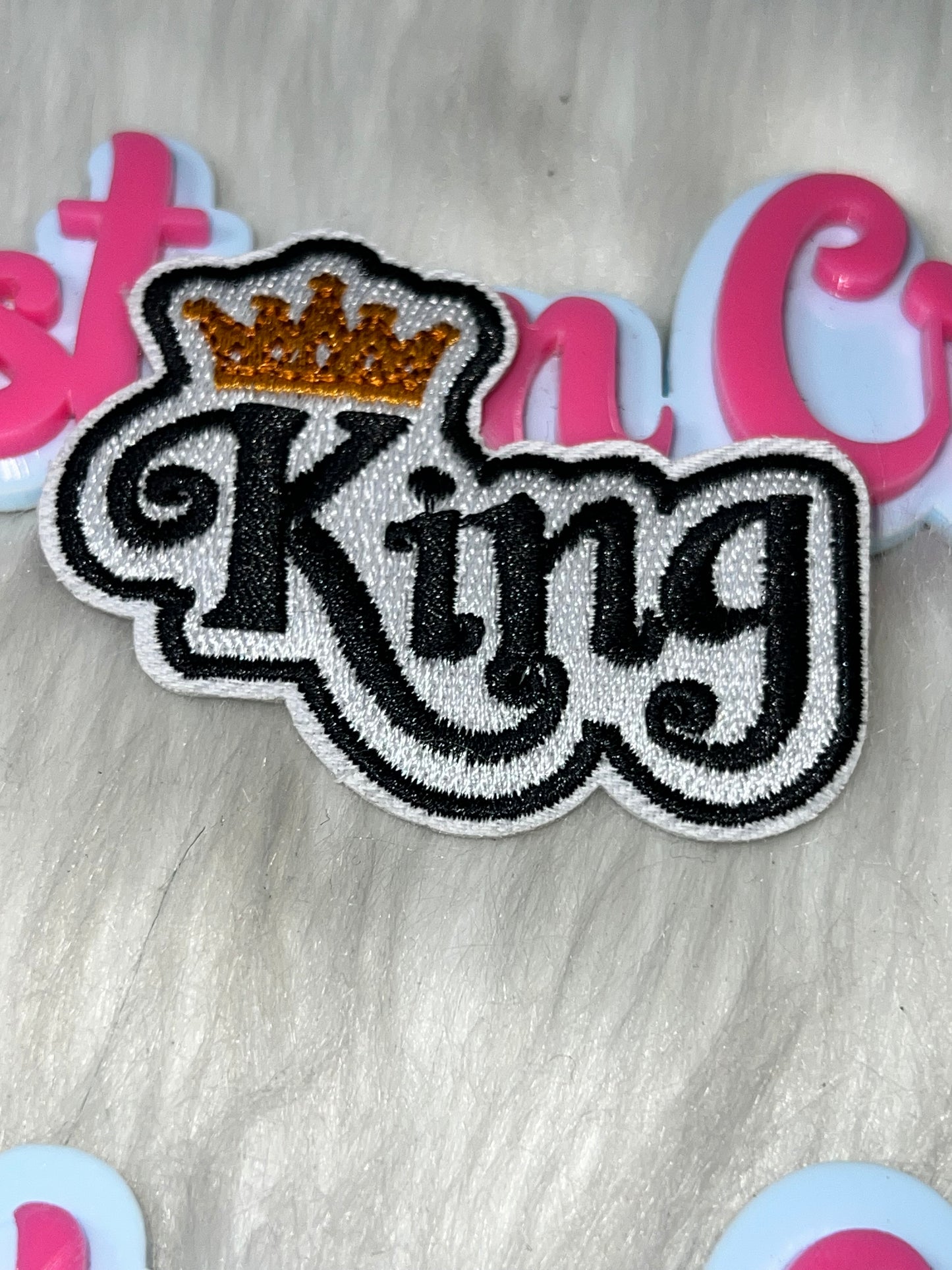 King Crown Script Patch – Iron On