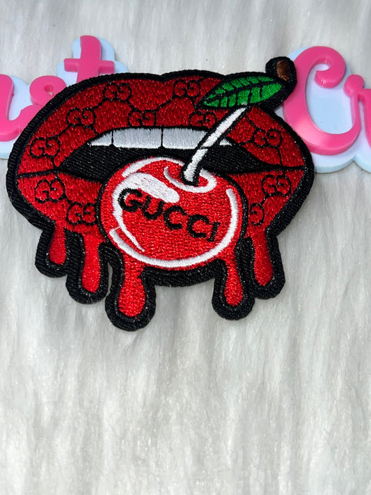 Cherry Lips Drip Iron-On Patch