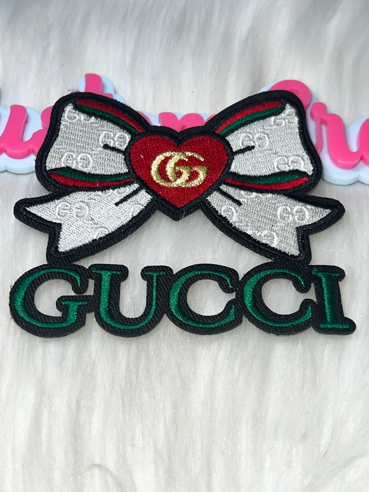Bow Heart Statement Iron-On Patch