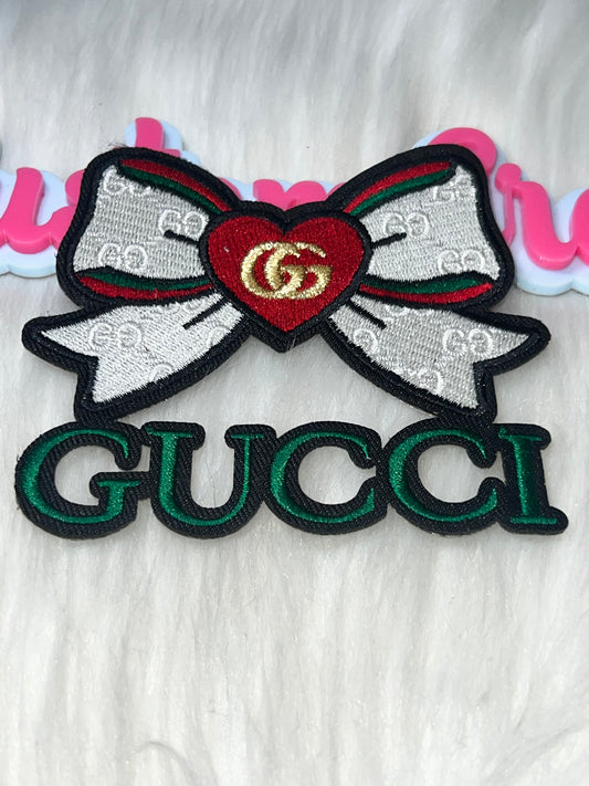 Bow Heart Statement Iron-On Patch
