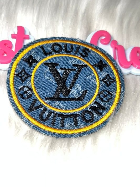 Denim Circle Emblem Iron-On Patch