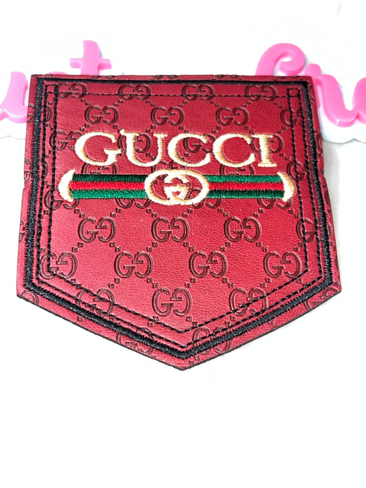 Embossed Pocket Patch – Iron-On Patch for Hats, Jackets & DIY Crafts Red