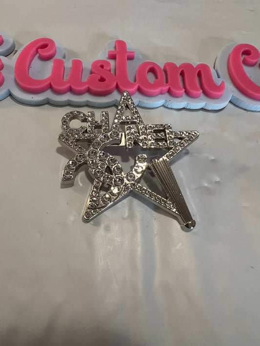 Silver CC Brooch