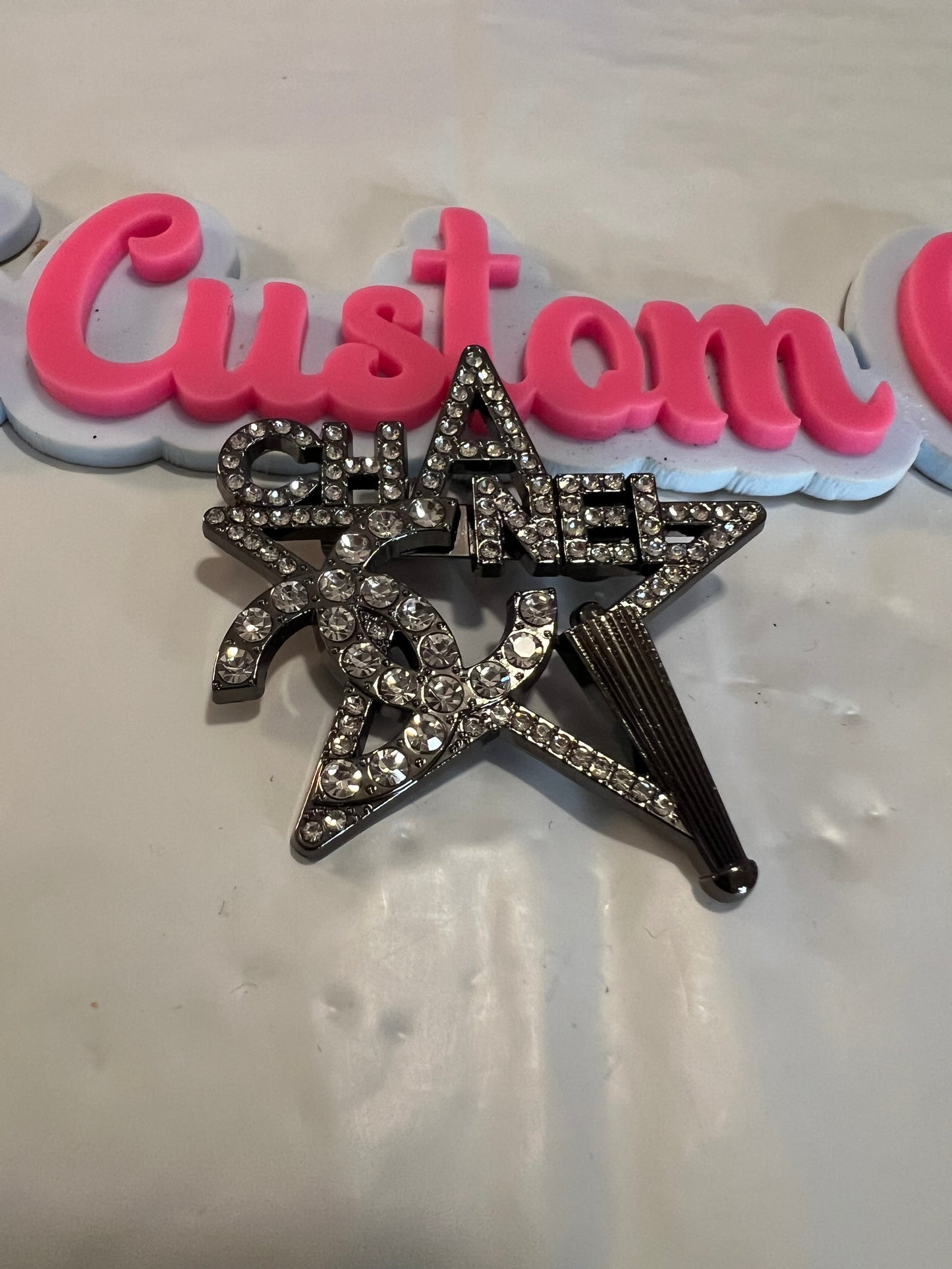 Black Silver CC Brooch