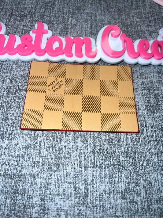 Brown & Tan Checkered Faux Leather Patch Tag – Craft Bag Accessory