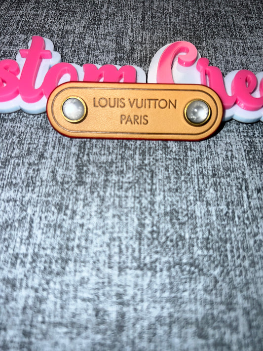 Tan Faux Leather Button Patch Tag – Craft Accessory