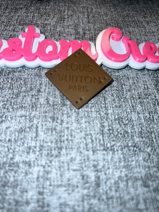 Brown Diamond Faux Leather Patch Tag – Craft Accessory