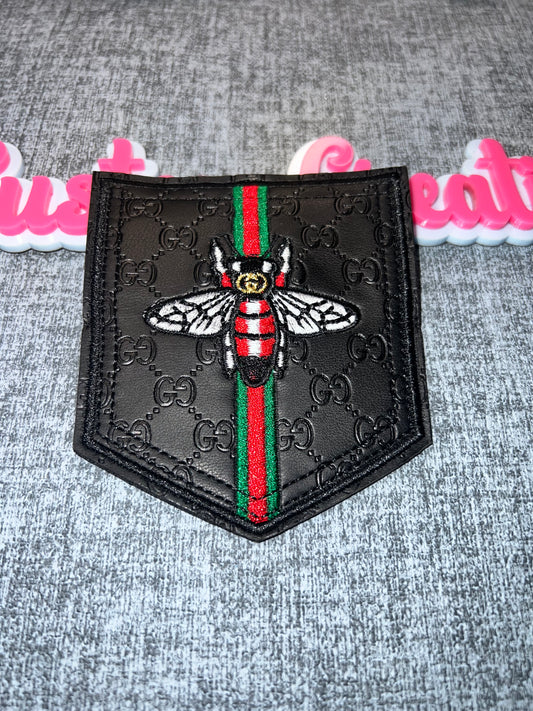 Black Bee Stripe Faux Leather Pocket Patch – Luxury Style