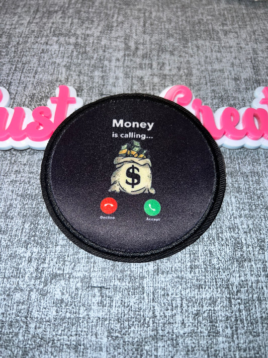 Money Calling Embroidered Patch – Statement Patch