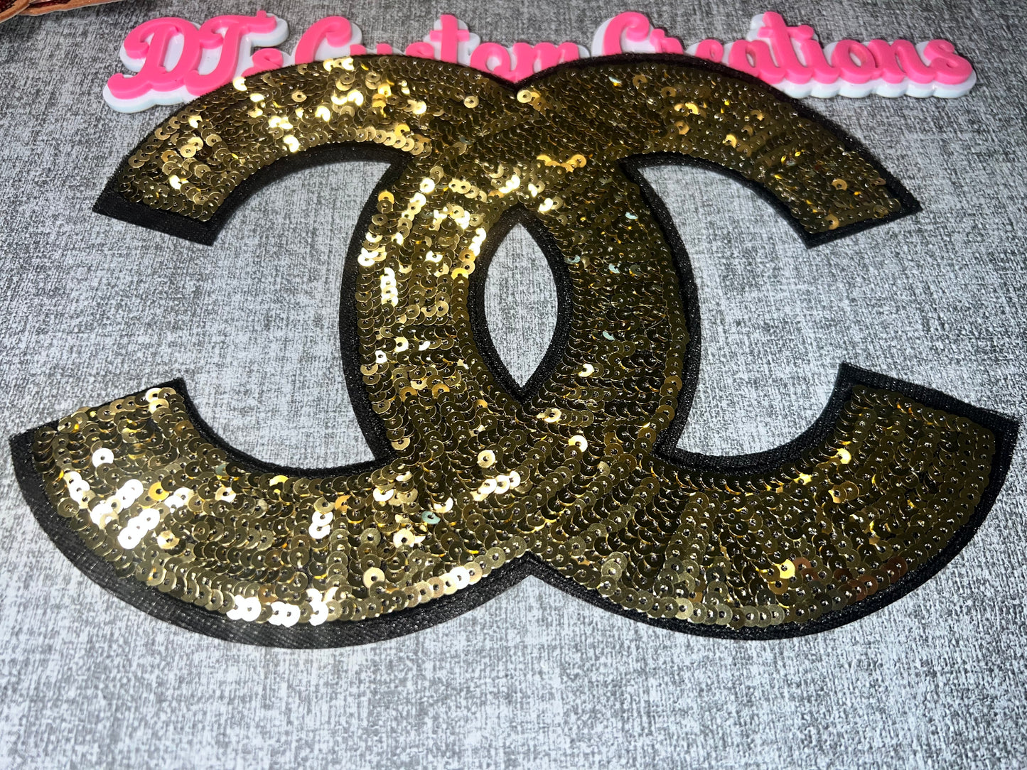 Gold Sequin Double Letter Patch