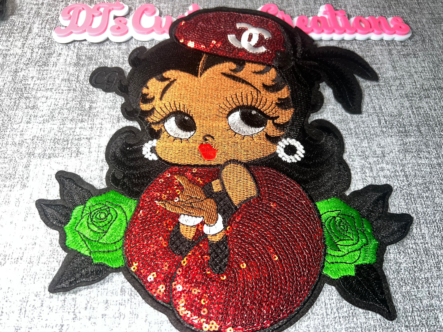 Red Sequin Glam Doll Patch
