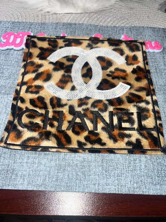 Luxury Inspired Leopard Print Logo Patch – Iron-On