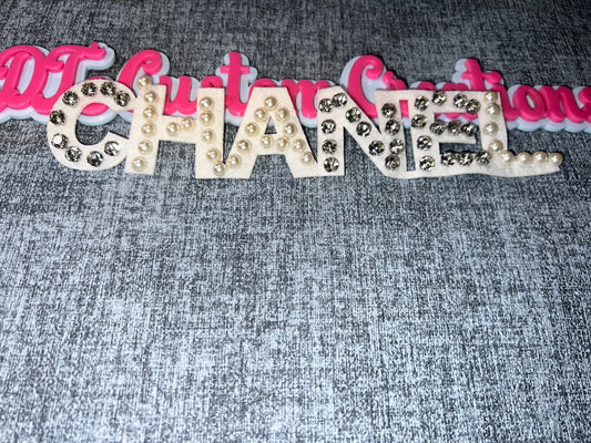 Luxury Inspired Pearl Letter Patch – Custom Glam Style