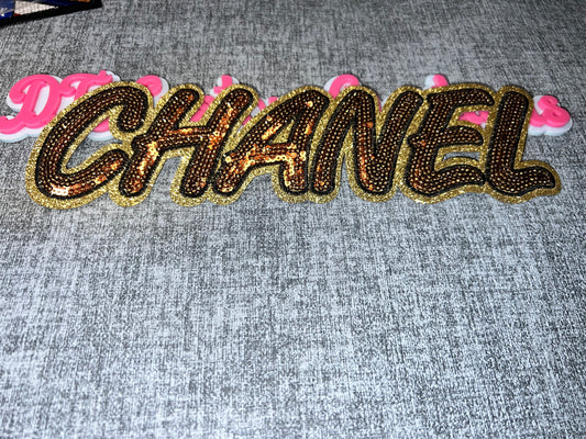 Luxury Inspired Gold Sequin Letter Patch – Classic Luxe