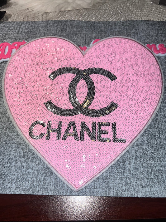 Pink Heart Sequin Patch – Glam Statement
