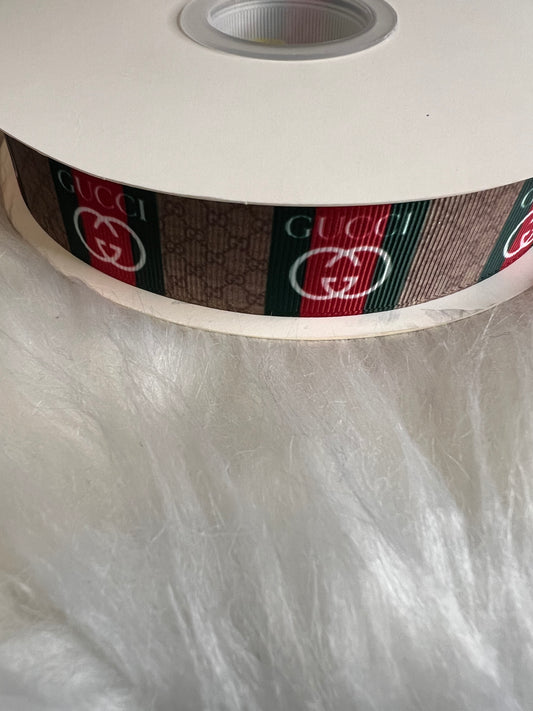 Red Green Tan GG Ribbon