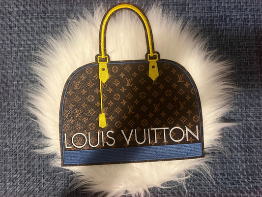 Faux Leather LV Brown Duffle Bag