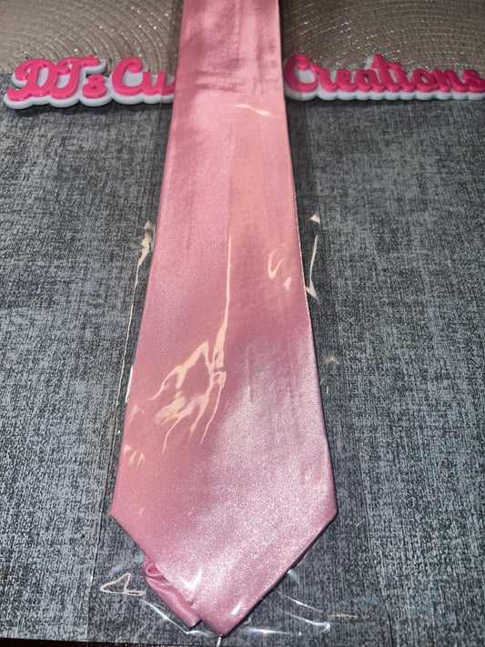 Blush Pink Satin Tie – Soft Glossy Necktie for DIY Crafts, Custom Designs & Bling Projects