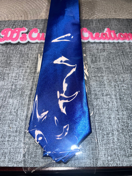 Royal Blue Satin Tie – Glossy Necktie for DIY Crafts, Bling Designs & Custom Accessories