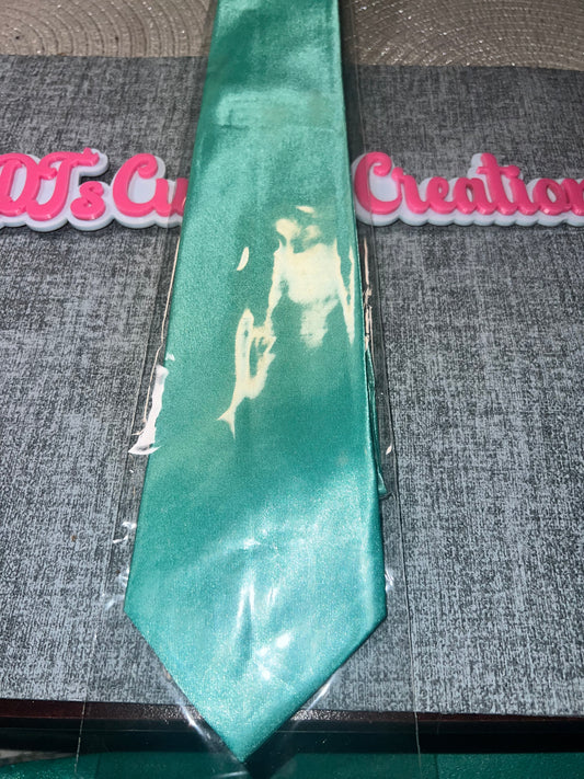 Seafoam Green Satin Tie – Glossy Mint Necktie for DIY Crafts, Bling Designs & Custom Accessories