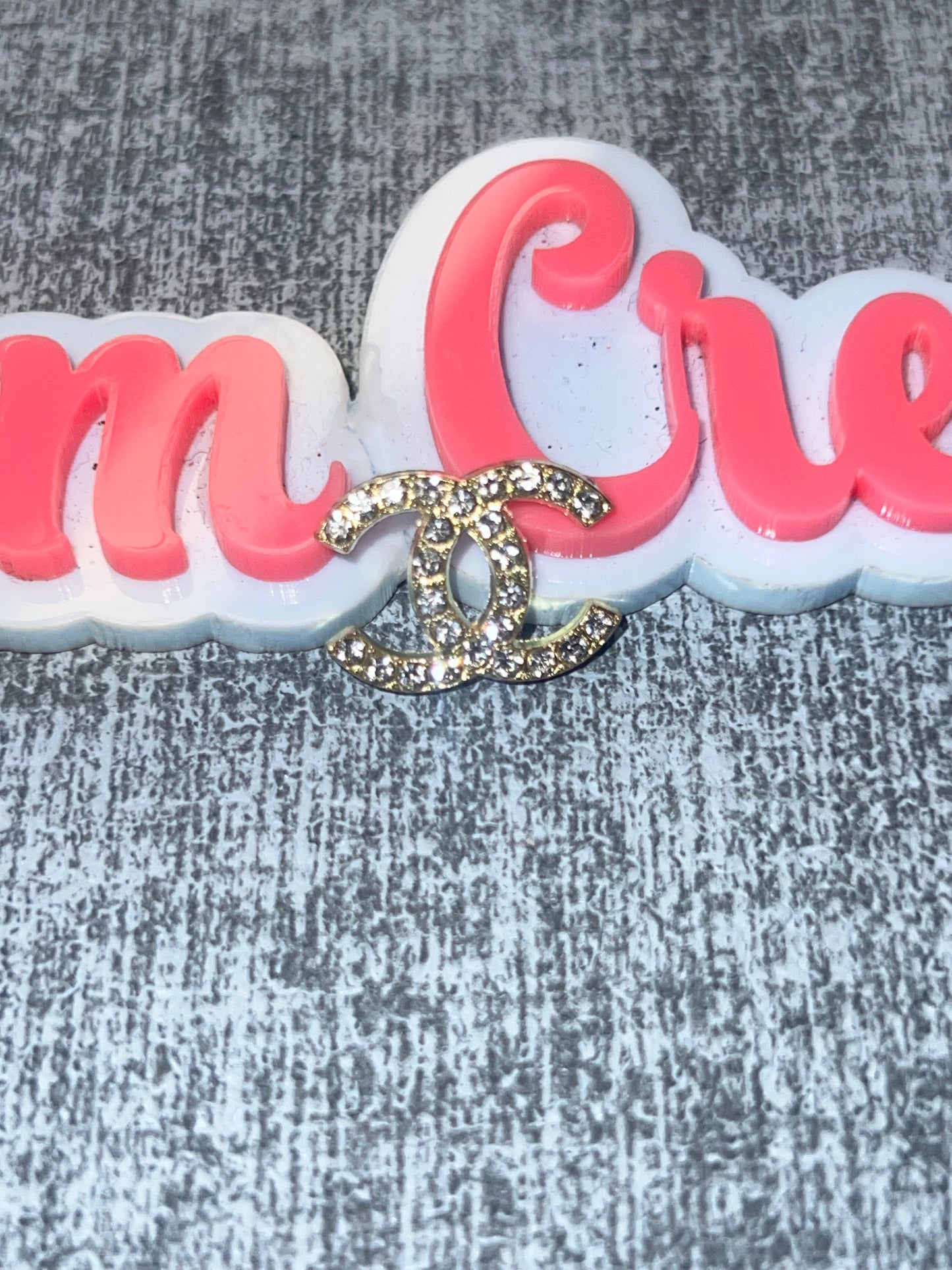 Gold Rhinestone Double Curve Charm – Flat Back Metal Charm, Craft Embellishment, Bag & Hat Decor