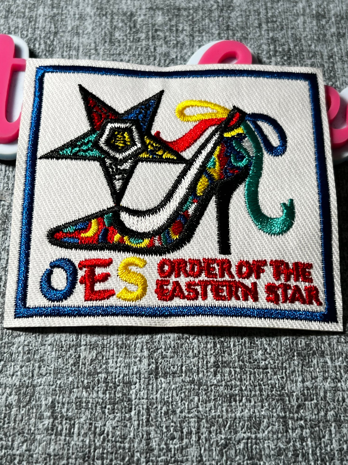 OES Heels Rectangle Patch – Order of the Eastern Star Embroidered Applique