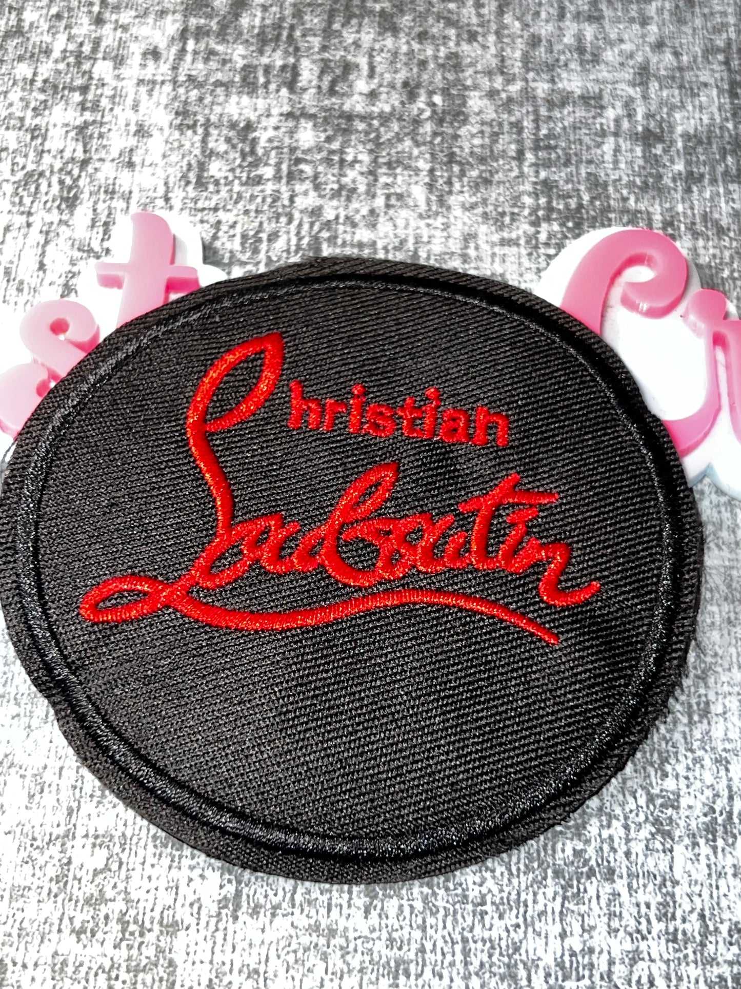 Red Bottom Inspired Oval Patch – Fashion Embroidered Applique