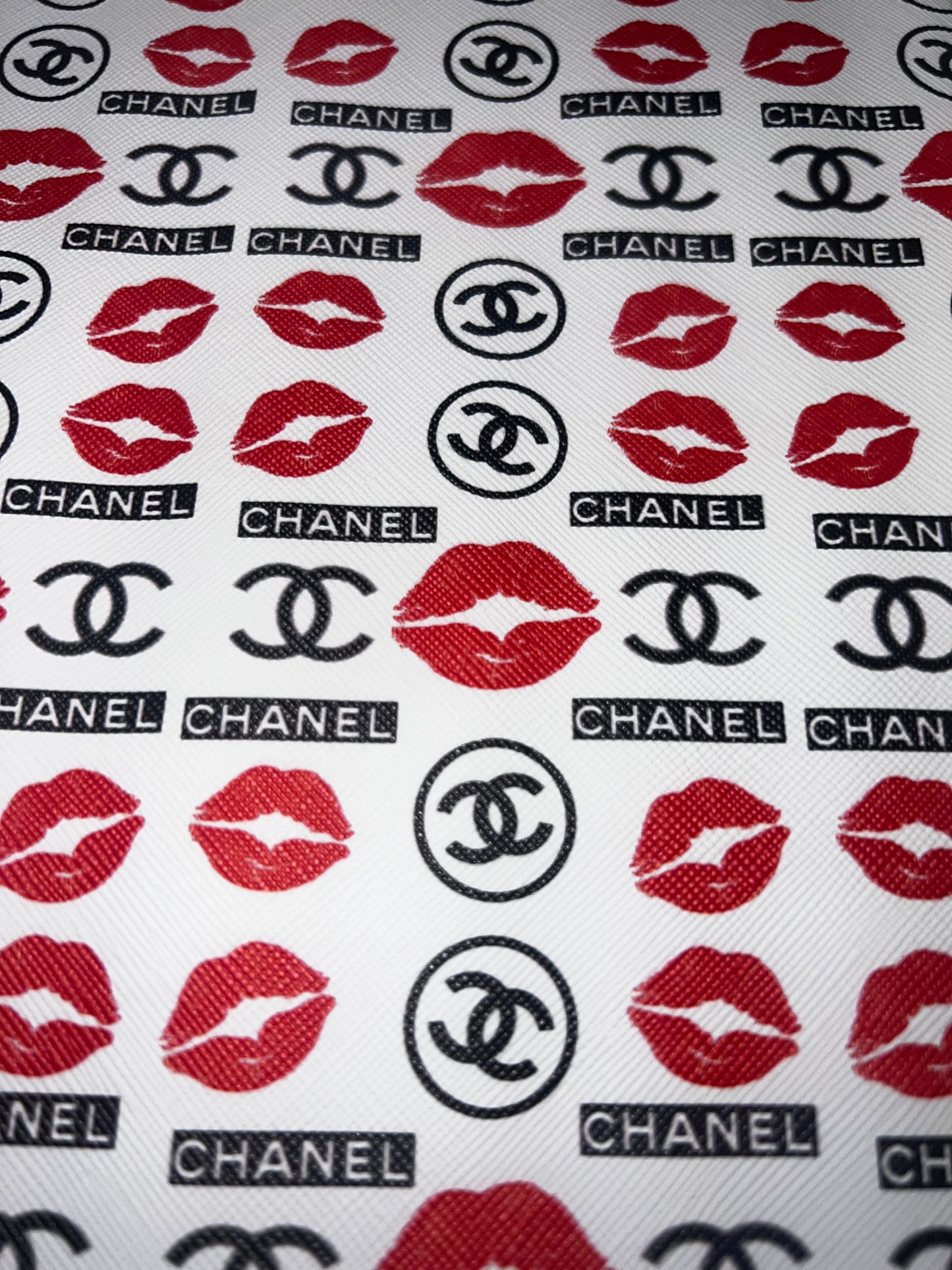 Red Glam Lips Faux Leather Sheet – Bold Beauty Print (9x12)
