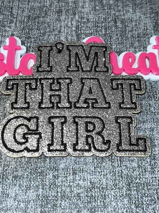 I’m That Girl Glitter Patch – Silver Statement Applique – Approx. 4 Inches