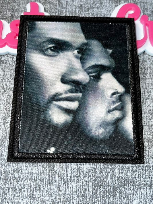 Black & White Music Legends Graphic Patch – Retro R&B Iron On Patch – Approx. 4x5 Inches