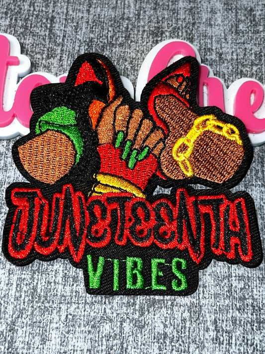 Juneteenth Vibes Patch – Iron On Embroidered Applique