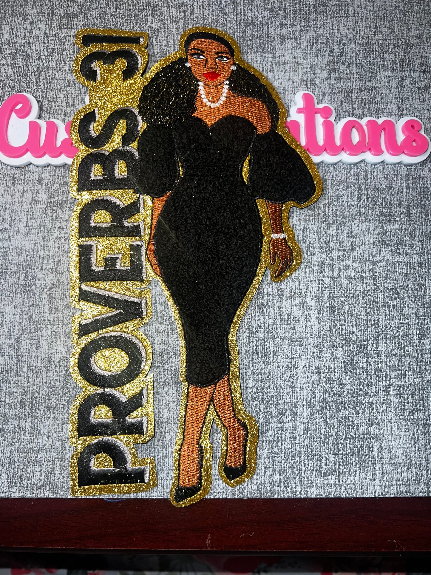 Proverbs Glam Girl Embroidered Patch – Inspirational Fashion Applique – Approx. 6 Inches