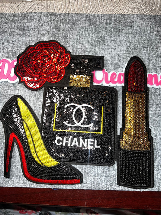 Glam Beauty Accessories Embroidered Patch Set – Fashion Statement Applique – Approx. 5 Inches
