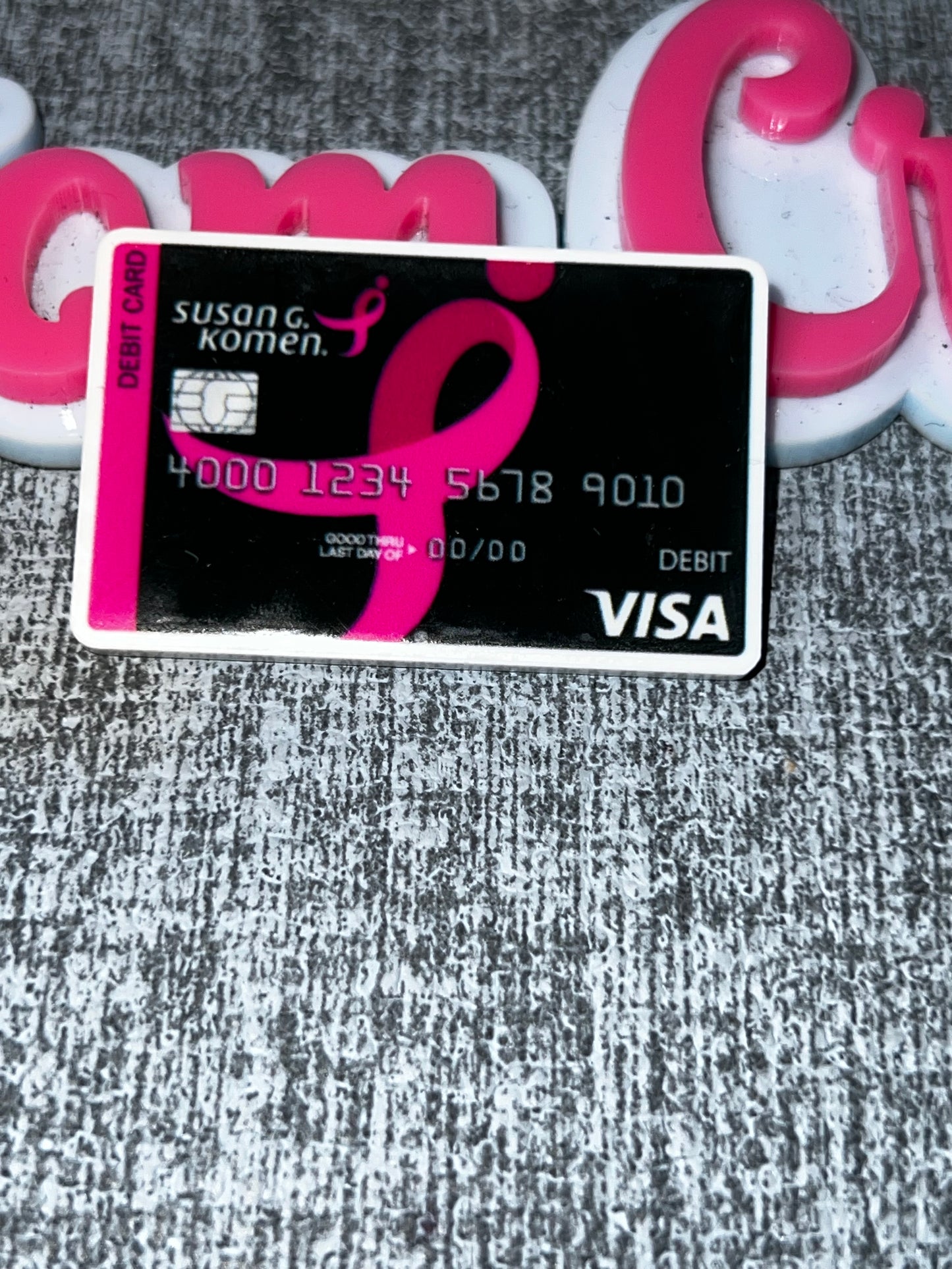PINK AWARENESS CARD ACRYLIC PLANAR Cancer
