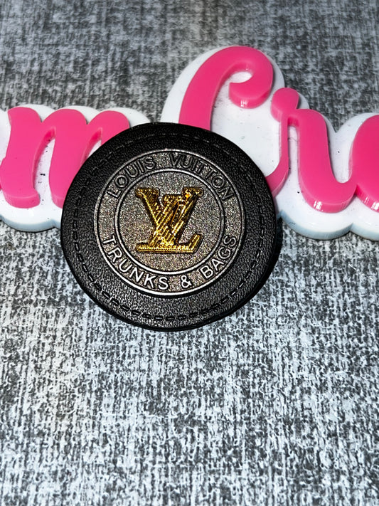 Round Fashion Trunk & Bag Tag – Gold Accent Craft Embellishment