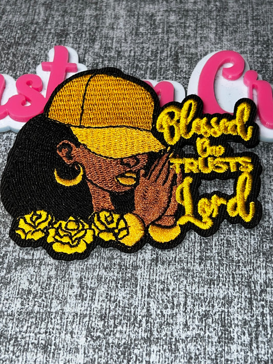 Blessed & Trusted Lord Embroidered Girl Patch – Faith Inspired Applique