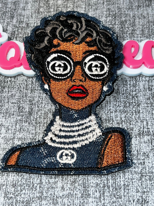 Fashion Diva Embroidered Girl Patch – Glam Fashion Statement Applique￼
