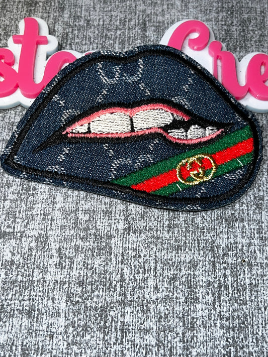 Denim Lip Patch – Fashion Embroidered Lip Applique